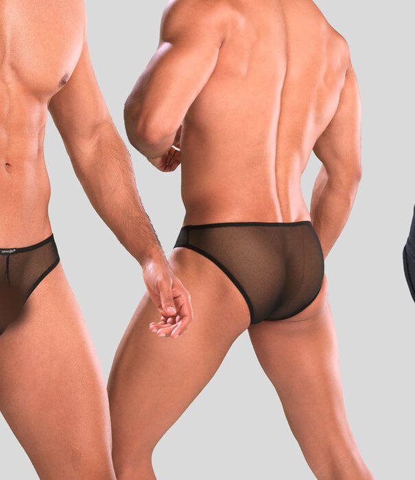 Joe Snyder Shining Bikini Mesh 01 Transparant Zwart (055)