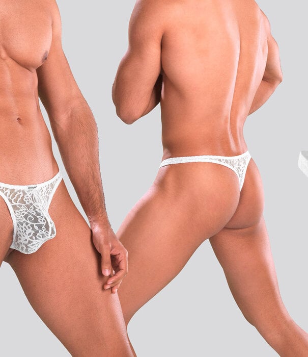 Joe Snyder Shining Thong Lace 03 Transparant Wit (005)