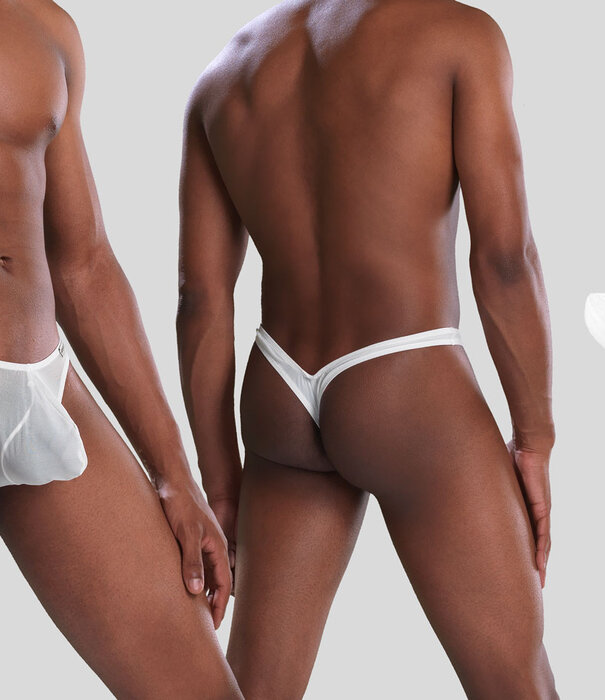 Joe Snyder Maxibulge Thong Mesh 06 Transparant Wit (005)