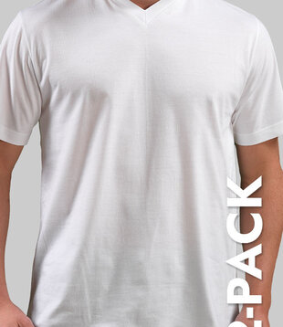Schiesser American V-Neck T-Shirt 2-Pack 151 Wit