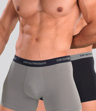 Emporio Armani Essential Core Logoband Boxer Brief 2-Pack CC717 Grau/Blau