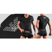 Emporio Armani Big Eagle V-Neck T-Shirt CC735 Schwarz