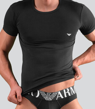 Emporio Armani Big Eagle Crew Neck T-Shirt CC735 Schwarz