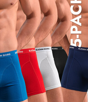 Bjorn Borg Essential Boxershort 5-Pack 1026 Rot/Weiß/Blau