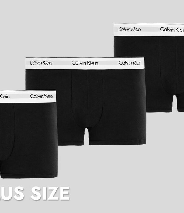 Calvin Klein Trunk 3-Pack NB3377A Plus Size Zwart