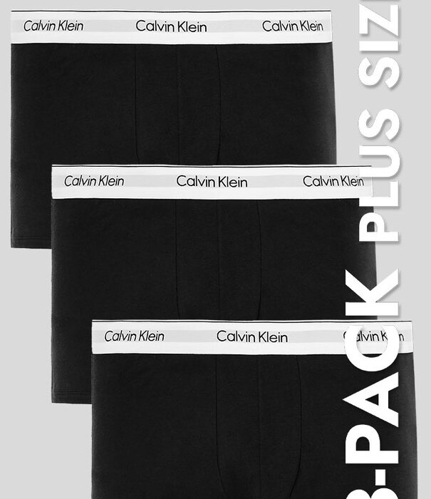 Calvin Klein Trunk 3-Pack NB3377A Plus Size Zwart