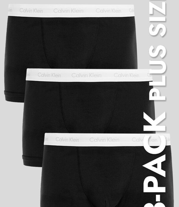Calvin Klein Trunk 3-Pack NB2665A Plus Size Classic Fit Schwarz