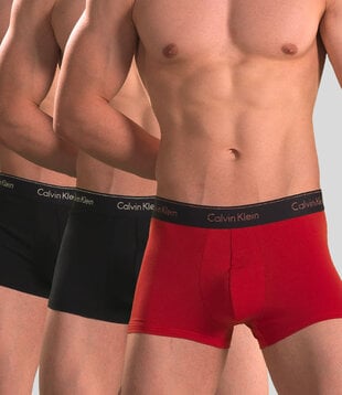 Calvin Klein Trunk 3-Pack NB3873A Modern Cotton Zwart/Rood