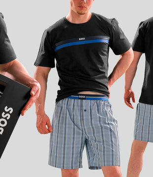 Boss Pyjama 572 Urban Short Set Multi Blauw