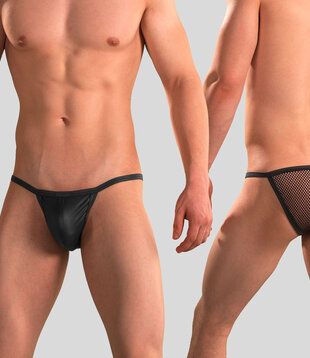 Manstore Cheeky Tanga M2391 Transparant Zwart (055)