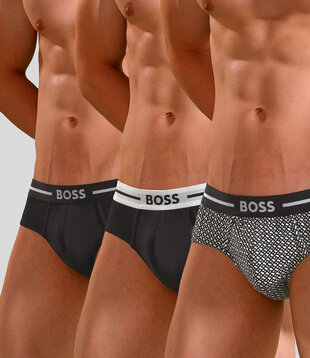 Boss Hip Brief 3-Pack 164 Bold Design Schwarz