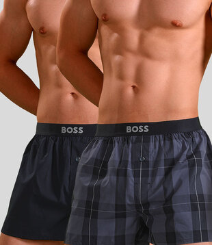 Boss Woven Boxershort 2-Pack 091 Pure Cotton Blau
