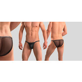 Manstore Cheeky Tanga M2391 Transparant Zwart (055)