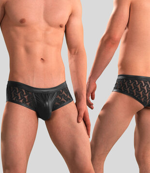 Manstore Hot Pants M2390 Transparant Zwart (055)