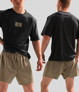 Calvin Klein Pyjama NM2527E Shortsleeve Boxer Set Multi Zwart (051)