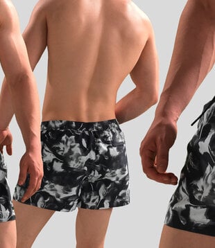 Calvin Klein Swim Short 968 Short Drawstring Print Multi Zwart (051)