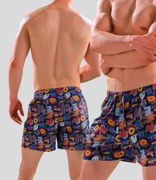 Emporio Armani Swim Short 4R446 Multi Zwart (051)