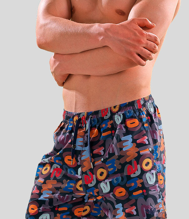 Emporio Armani Swim Short 4R446 Multi Zwart (051)