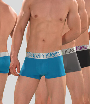 Calvin Klein Low Rise Trunk 3-Pack NB3074A Microfiber Reconsidered Steel Blue