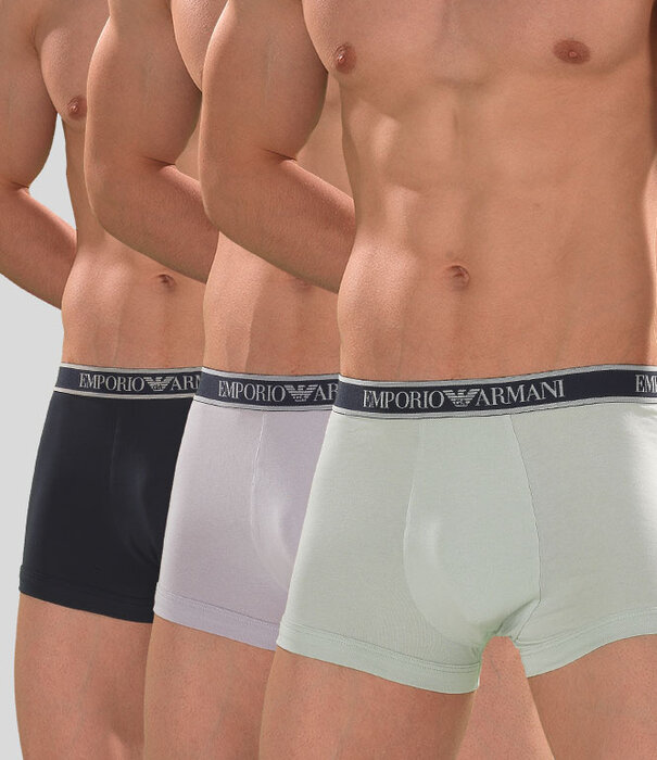Emporio Armani Trunk 3-Pack 4R717 Groen/Paars