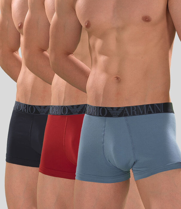 Emporio Armani Trunk 3-Pack 4R726 Blauw/Rood