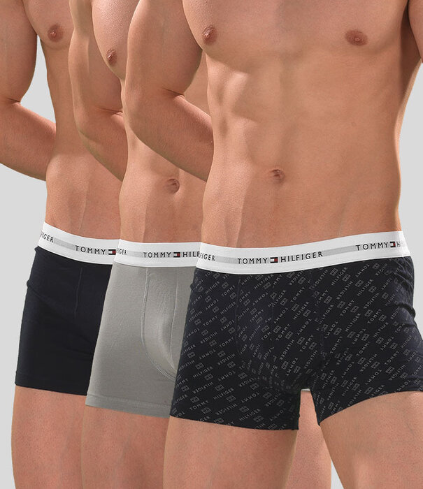 Tommy Hilfiger Trunk 3-Pack 768 Print Signature Cotton Essentials Grey