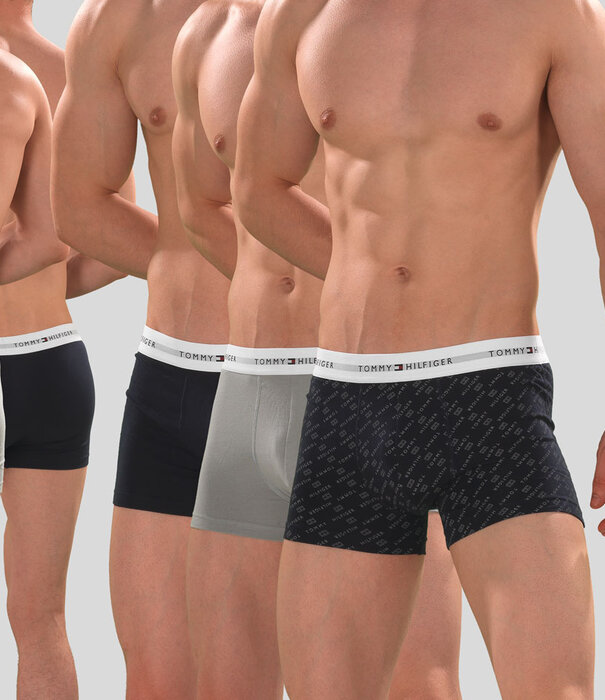Tommy Hilfiger Trunk 3-Pack 768 Print Signature Cotton Essentials Grey