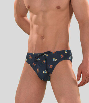 Hom Swim Mini Slip 780 Beach Club Multi Blauw