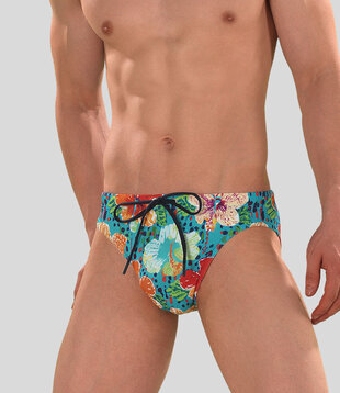 Hom Swim Mini Slip 761 Dino Multi Blauw