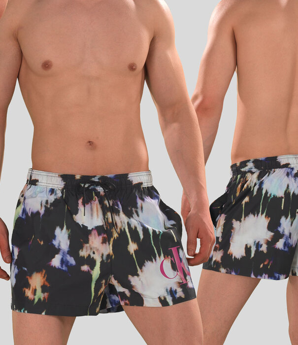Calvin Klein Swim Short 968 Short Drawstring Multi Zwart (051)