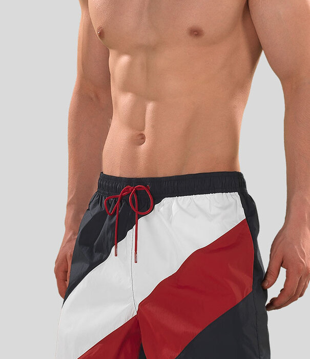 Tommy Hilfiger Swim Short 261 Medium Drawstring Rot/Weiß/Blau