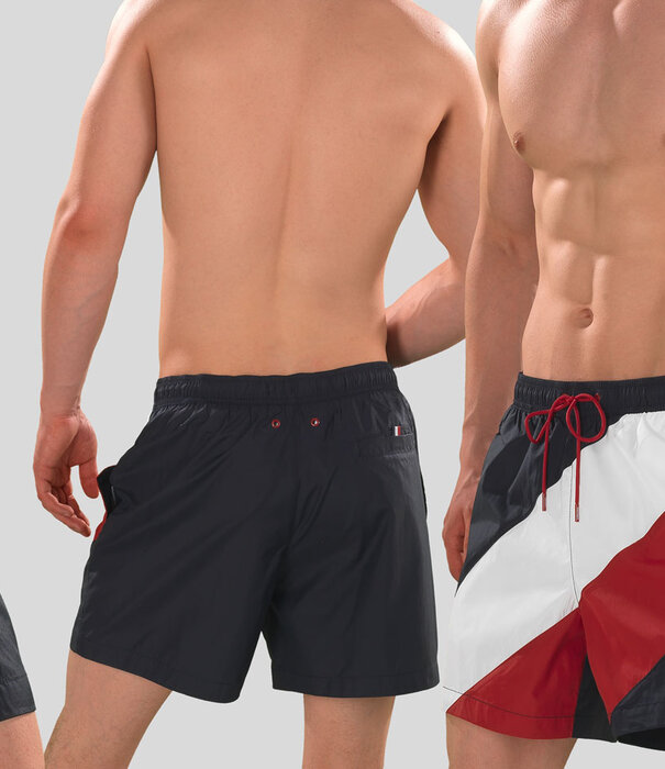 Tommy Hilfiger Swim Short 261 Medium Drawstring Rot/Weiß/Blau
