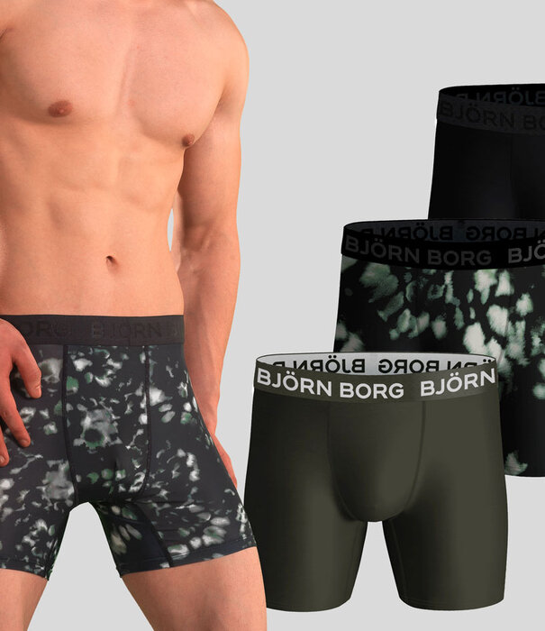 Bjorn Borg Boxershort 3-Pack 891 Performance Multi Groen (251)