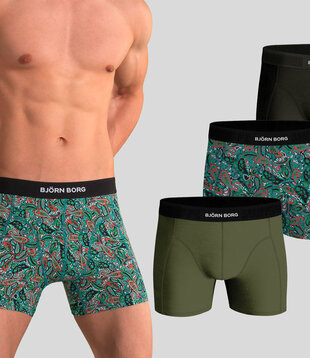 Bjorn Borg Boxershort 3-Pack 886 Premium Cotton Stretch Green
