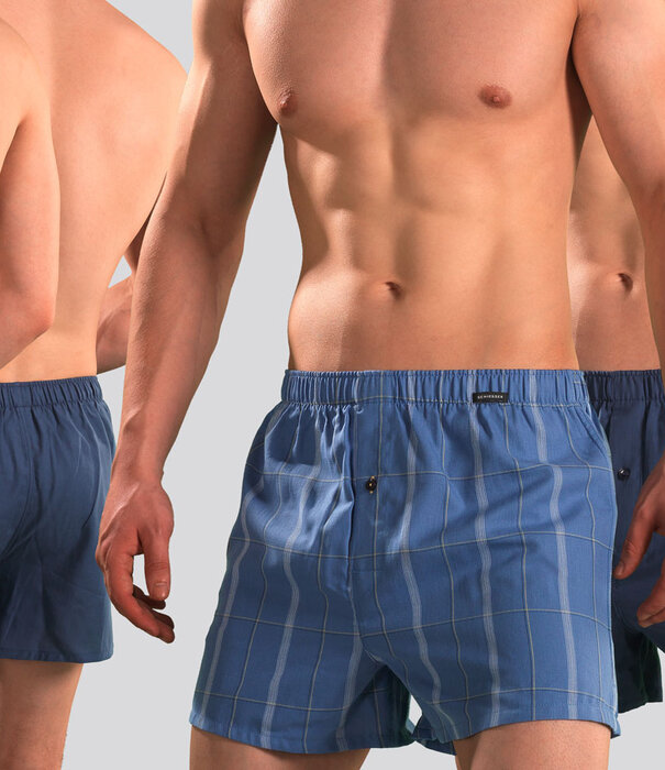Schiesser Boxershort 2-Pack 202 Multi Blauw