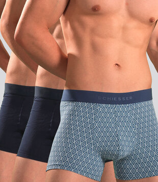 Schiesser Boxershort 3-Pack 197 Organic Cotton Multi Blauw