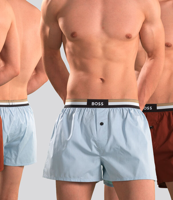 Boss Woven Boxershort 2-Pack 762 Pure Cotton Rood/Blauw
