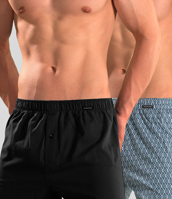 Schiesser Boxershort 2-Pack 845 Jersey Multi Blauw