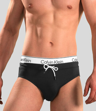 Calvin Klein Swim Slip 959 Double Waistband Schwarz