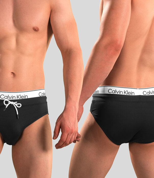 Calvin Klein Swim Slip 959 Double Waistband Schwarz