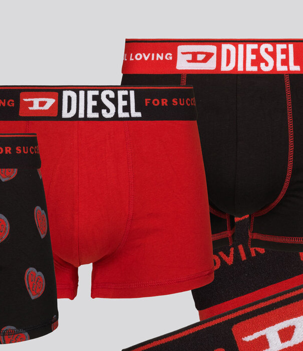 Diesel Boxershort 3-Pack SIAX Damien Valentine Rot