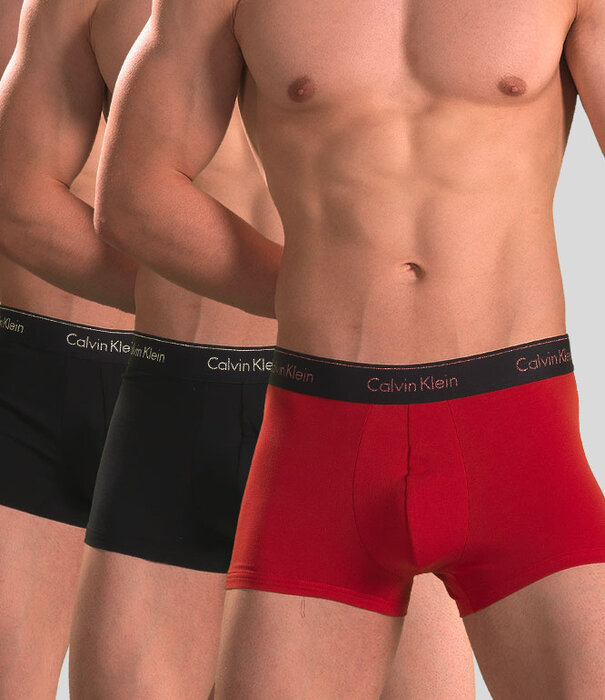 Calvin Klein Trunk 3-Pack NB3873A Modern Cotton Schwarz/Rot