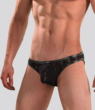 Cut4Men Bikini Bulge Lace 01 Transparant Zwart (055)