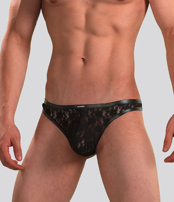 Cut4Men Thong Lace 03 Transparant Zwart (055)
