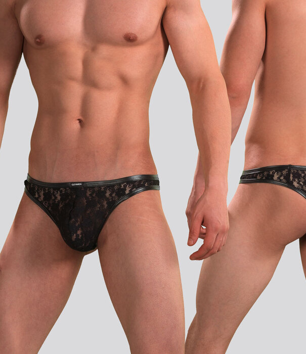 Cut4Men Thong Lace 03 Transparant Zwart (055)