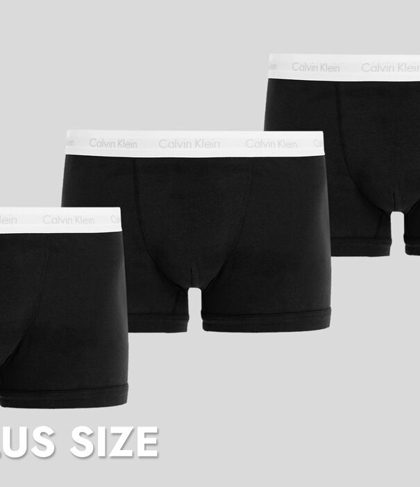 Calvin Klein Trunk 3-Pack NB2665A Plus Size Classic Fit Black