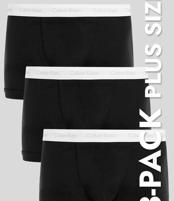 Calvin Klein Trunk 3-Pack NB2665A Plus Size Classic Fit Black