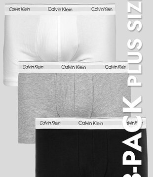 Calvin Klein Trunk 3-Pack NB3377A Plus Size White/Black/Grey