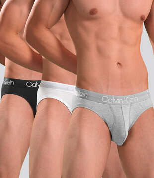 Calvin Klein Hip Brief 3-Pack NB2969A Modern Structure Weiß/Schwarz/Grau