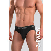 Calvin Klein Hip Brief 3-Pack NB2969A Modern Structure Black